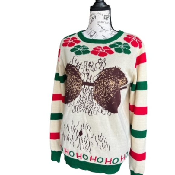 Hawaiian Christmas Sweater "You No Shave?" - Picture 3 of 4